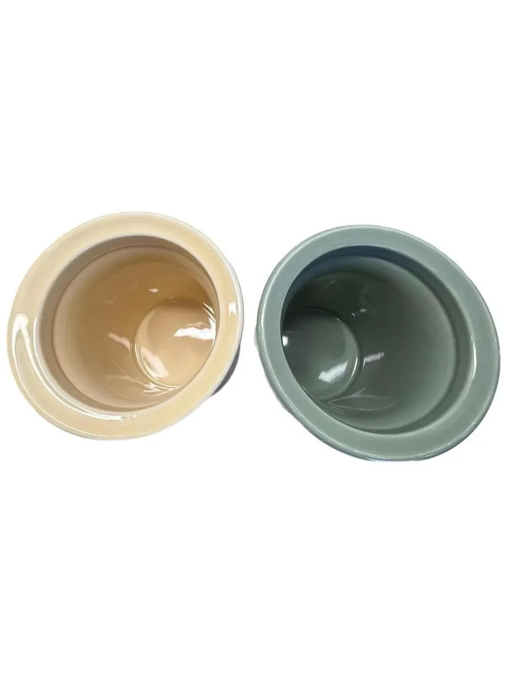 Etienne Marceau SA PARIS Ceramic Canister with Lid – Sage Green – Pale Yellow